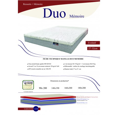 DUO - MATELAS 140 X 190
