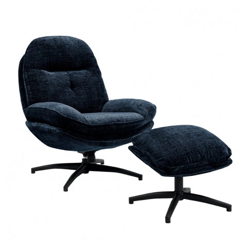 BRANSON - FAUTEUIL TOURNANT  AVEC POUF