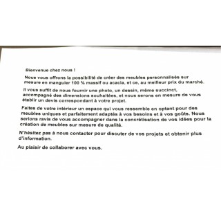 MEUBLES PERSONNALISES SUR MESURE EN MANGUIER 100 % MASSIF 