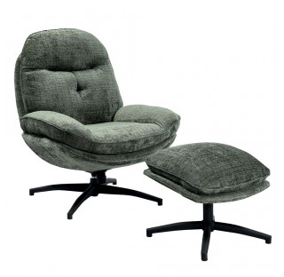 BRANSON - FAUTEUIL TOURNANT  AVEC POUF