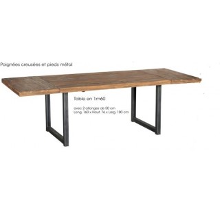 WALES - TABLE 160 cm + 2 allonges 