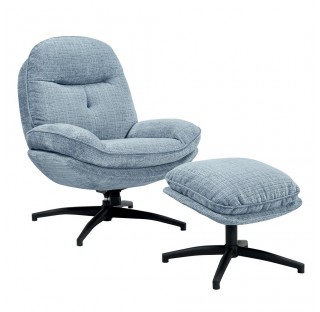BRANSON - FAUTEUIL TOURNANT  AVEC POUF