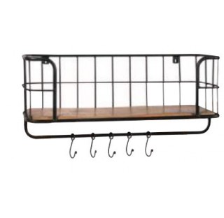 ETAGERE RACK MANGUIER MASSIF ET METAL NOIR