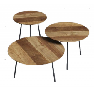 TA 064 - SET DE 3 TABLES BASSES RONDE