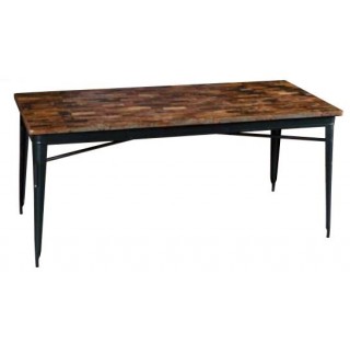 TABLE COOK NOIRE BOIS MANGUIER 180 cm